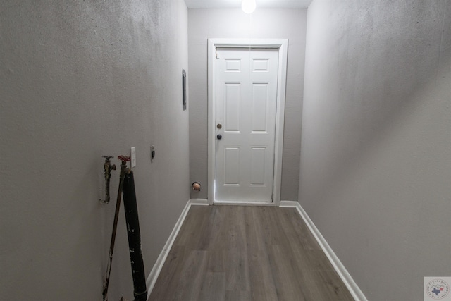 interior space with hardwood / wood-style floors