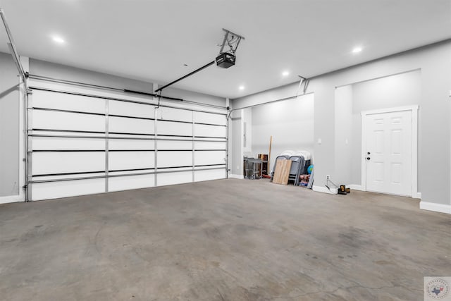 garage featuring a garage door opener