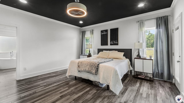 155 Lillian Ln, Texarkana, TX 75501 - bedroom featuring wood finished floors, ornamental molding, and recessed lighting
