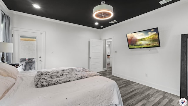 155 Lillian Ln, Texarkana, TX 75501 - bedroom with ornamental molding and wood finished floors