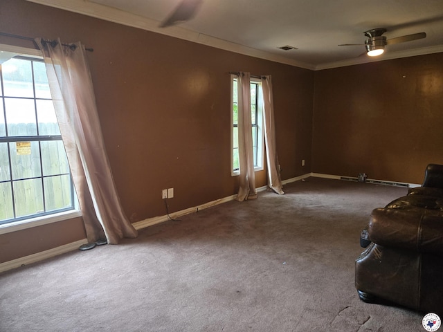 2015 W 14th St, Texarkana, TX 75501 - unfurnished room with healthy amount of natural light, crown molding, baseboards, and carpet floors