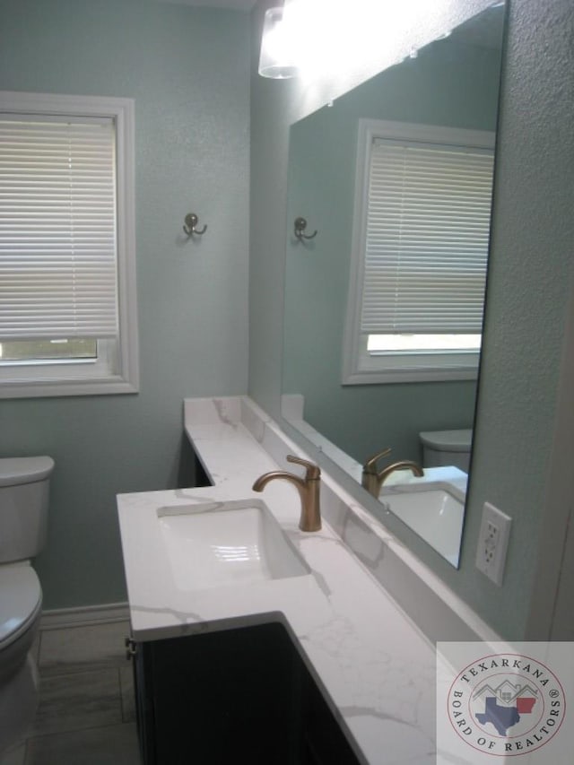 bathroom featuring toilet and vanity