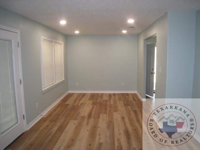 interior space with light hardwood / wood-style floors