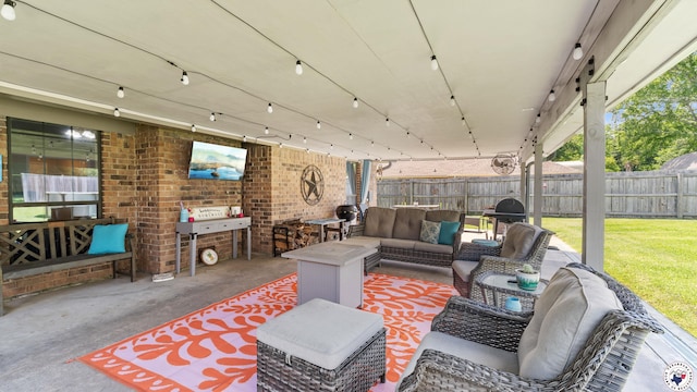 509 Brown Dr, Wake Village, TX 75501 - view of patio / terrace featuring outdoor lounge area and grilling area
