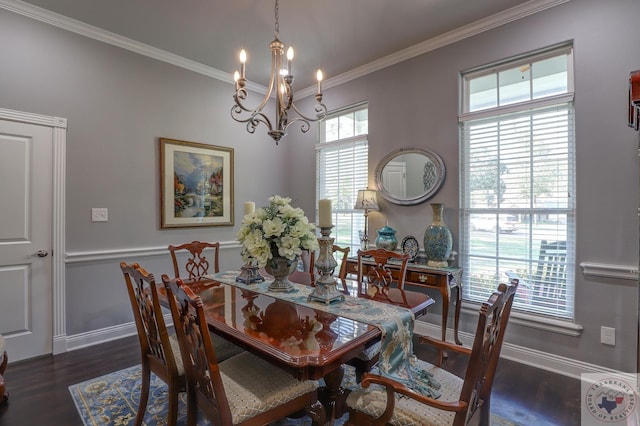 dining room with a wealth of natural light and dark hardwood / wood-style floors