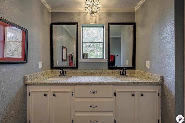3009 Crestridge Dr, Texarkana, TX 75503 - full bath with a textured wall, a sink, and double vanity