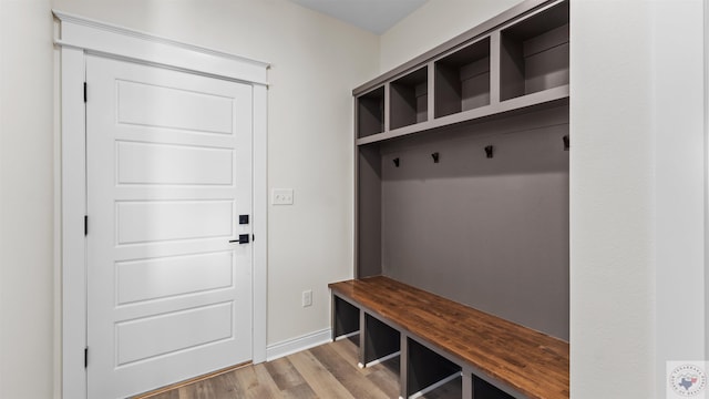 mudroom featuring hardwood / wood-style flooring