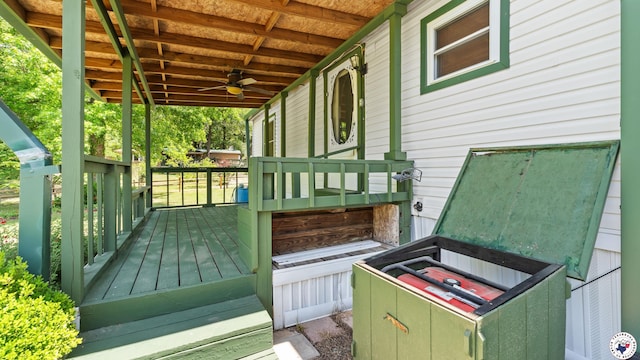 955 County Road 1124, Linden, TX 75563 - wooden deck featuring ceiling fan