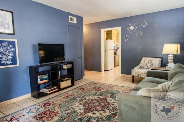 view of tiled living room