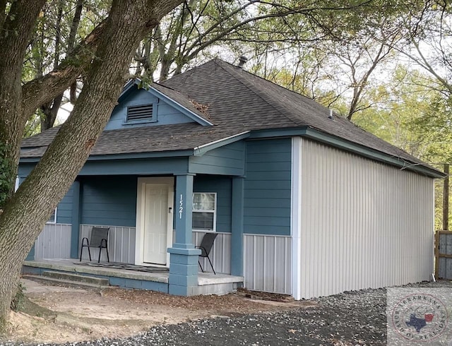 exterior space featuring covered porch