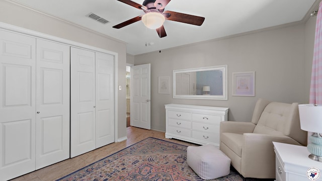 2 Spring Valley Ln, Texarkana, AR 71854 - sitting room featuring ceiling fan and crown molding