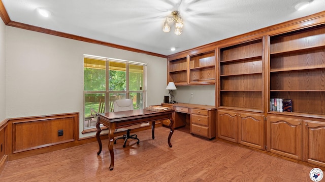 2 Spring Valley Ln, Texarkana, AR 71854 - office space with ornamental molding and light wood-style flooring