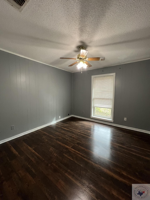 30 Broadmoor Dr, Texarkana, AR 71854 - empty room featuring hardwood / wood-style floors, ceiling fan, a textured ceiling, and baseboards