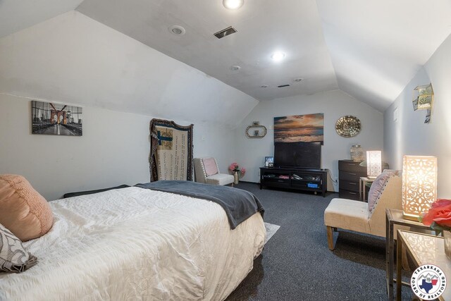 6404 N Park Rd, Texarkana, TX 75503 - bedroom with carpet flooring and vaulted ceiling