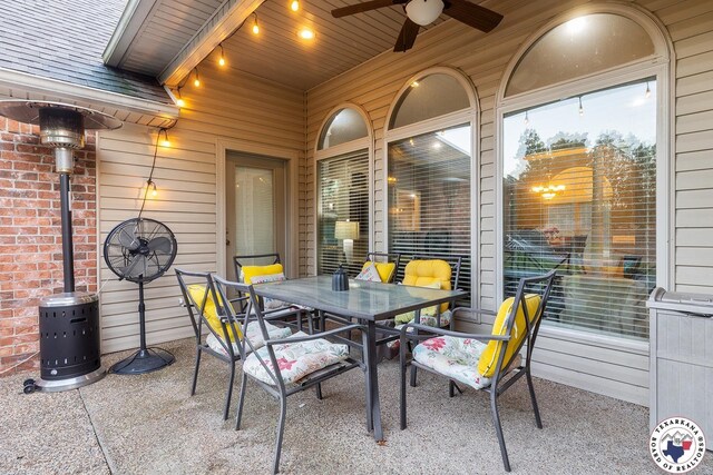 6404 N Park Rd, Texarkana, TX 75503 - view of patio with ceiling fan and outdoor dining space