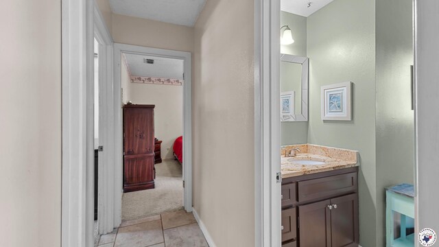 4133 Minden Ave, Texarkana, AR 71854 - bathroom with vanity and tile patterned floors