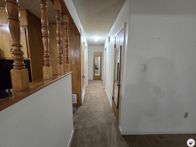 123 Texas Ln, New Boston, TX 75570 - hall with a textured ceiling, baseboards, and carpet floors