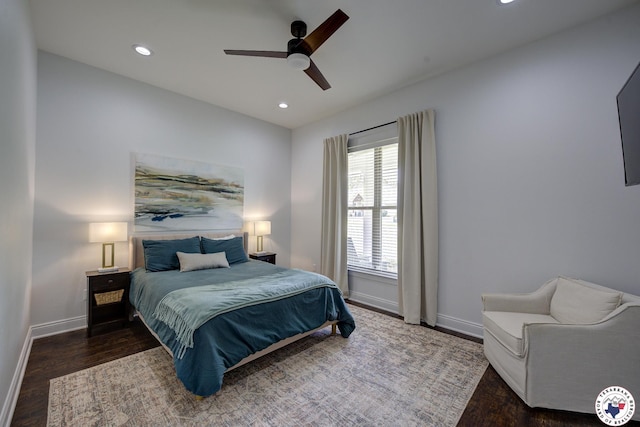 8203 Teal Rd, Texarkana, TX 75503 - bedroom with wood finished floors, recessed lighting, and a ceiling fan