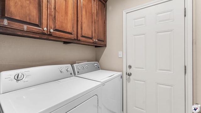 5005 Hidden Acres Dr, Texarkana, TX 75503 - washroom featuring separate washer and dryer and cabinet space