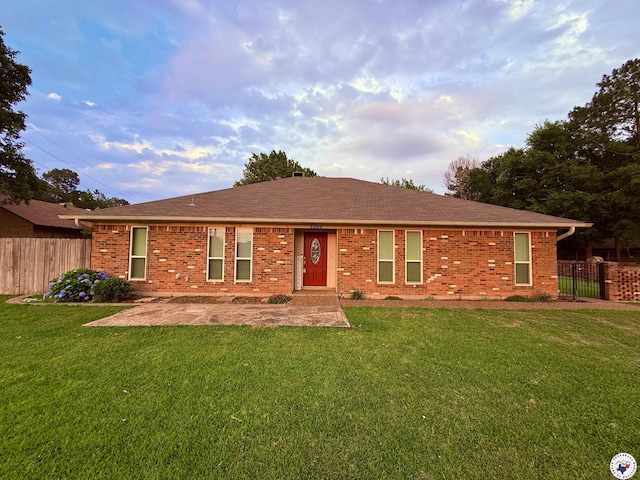 5500 Pleasant Grove Rd, Texarkana, TX 75503 - view of front of house with brick siding, a patio, and roof with shingles