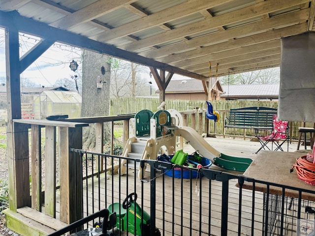 view of playground featuring fence private yard