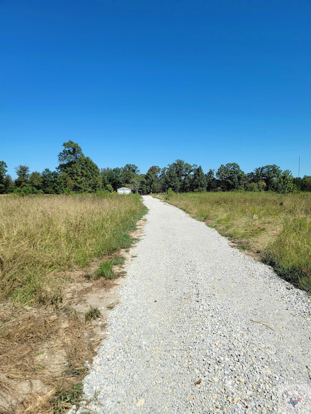 view of street with a rural view