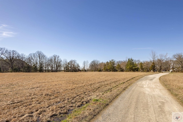 view of street featuring a rural view