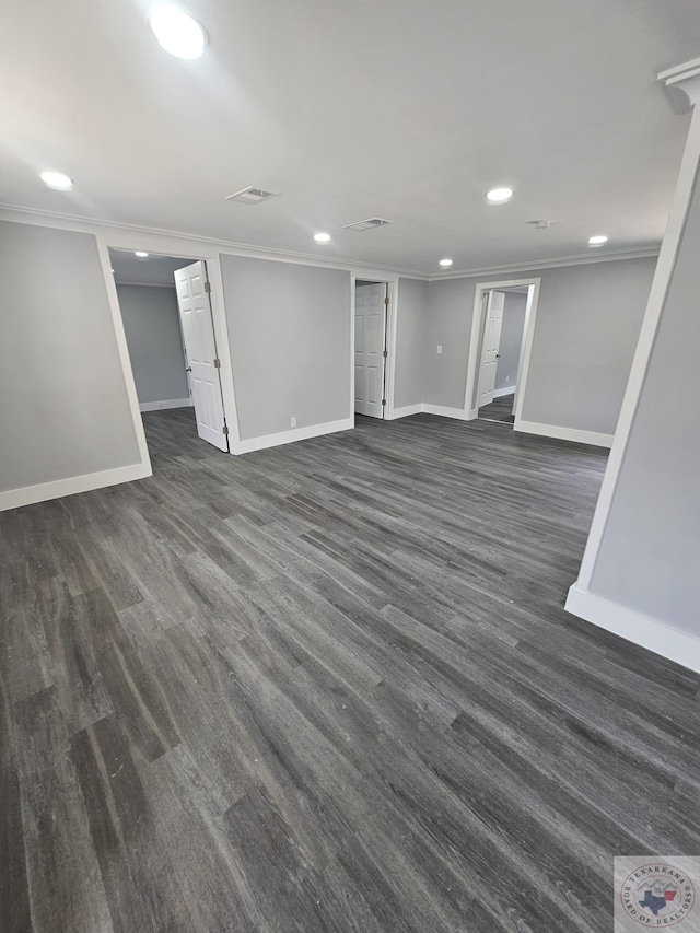 interior space with crown molding