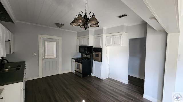 kitchen featuring sink, crown molding, white cabinets, and appliances with stainless steel finishes