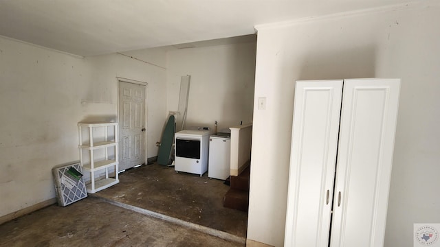 interior space featuring separate washer and dryer