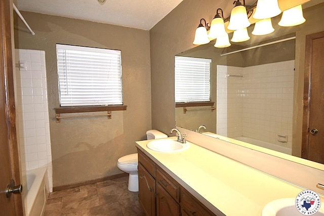 1104A E 23rd St, Texarkana, AR 71854 - bathroom featuring double vanity, a chandelier, and shower / bathtub combination