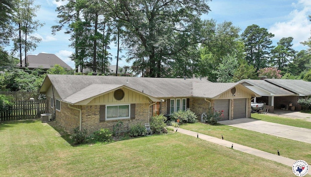 43 Broadmoor Dr, Texarkana, AR 78154 - view of front of property featuring an attached garage, concrete driveway, board and batten siding, brick siding, and a shingled roof