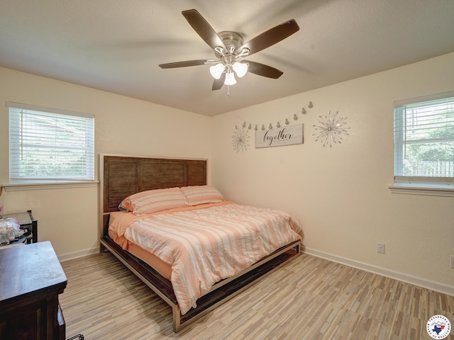 43 Broadmoor Dr, Texarkana, AR 78154 - bedroom featuring light wood-style floors and ceiling fan