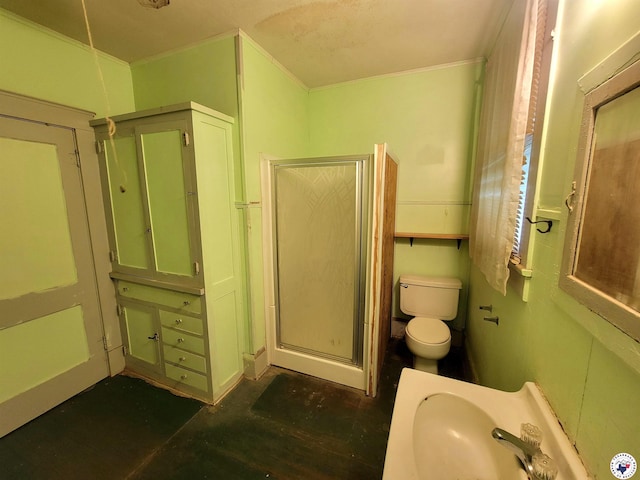 607 N Walnut St, Clarksville, TX 75426 - full bath with a stall shower, toilet, and vanity