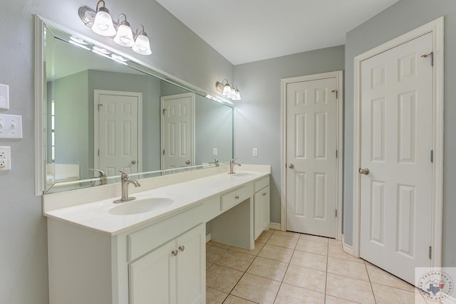 bathroom featuring tile patterned floors and vanity