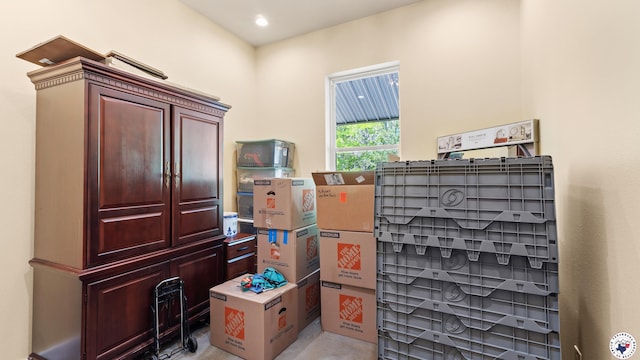 view of storage room