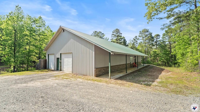 exterior space featuring a garage
