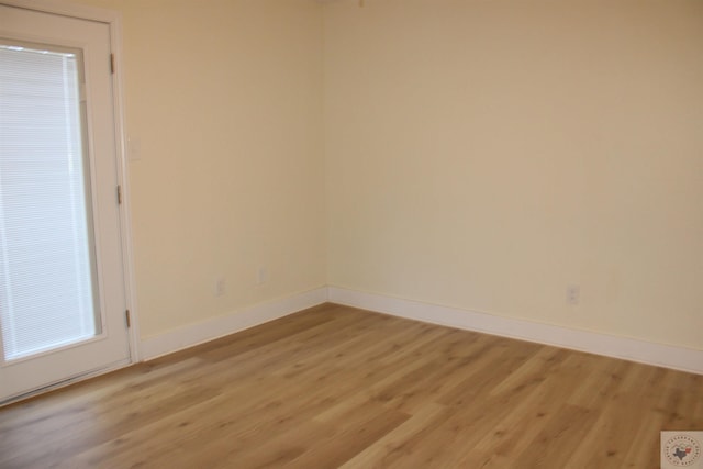 empty room featuring light wood-type flooring