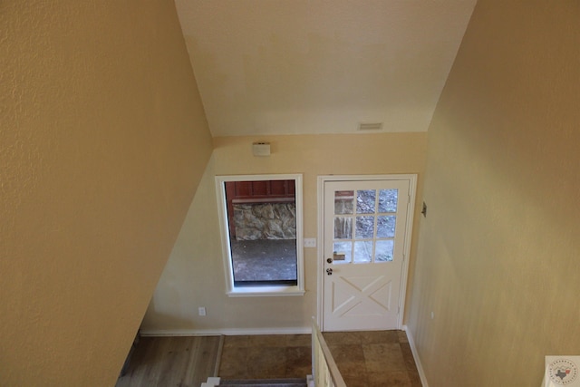 entryway with light hardwood / wood-style flooring