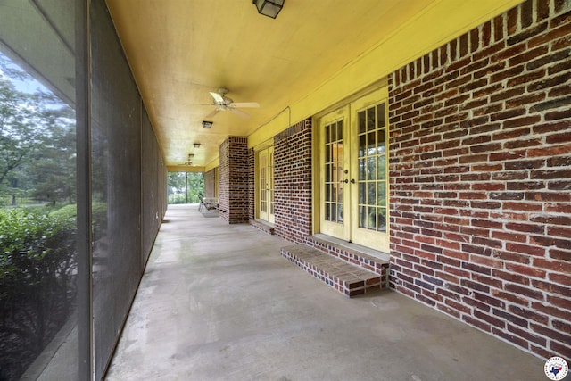 803 Lakeridge Pl, Texarkana, TX 75503 - view of patio / terrace with french doors and a ceiling fan