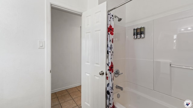 8809 N Kings Hwy, Texarkana, TX 75503 - bathroom with shower / bath combo with shower curtain and tile patterned floors