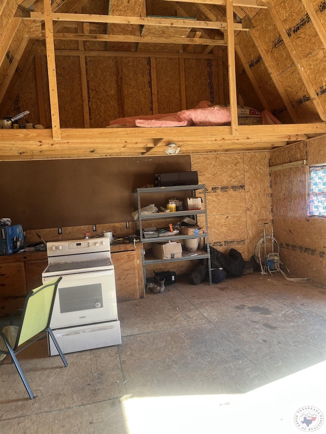 view of unfinished attic