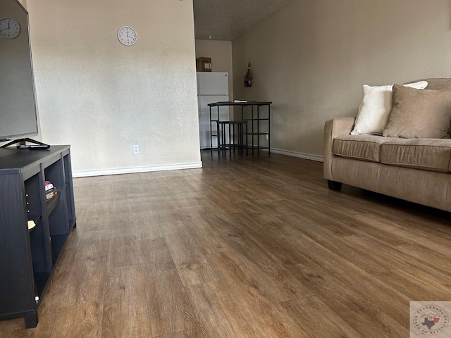 living room featuring dark hardwood / wood-style flooring