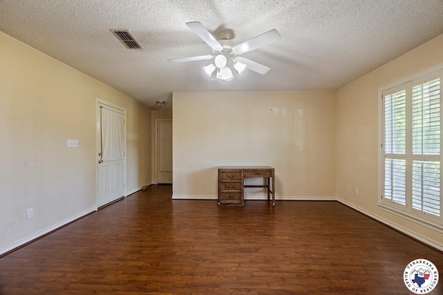 6102 Deerfield Dr, Texarkana, TX 75503 - unfurnished room featuring wood finished floors, a textured ceiling, ceiling fan, and baseboards