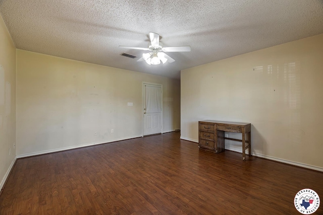 6102 Deerfield Dr, Texarkana, TX 75503 - spare room featuring wood finished floors, a ceiling fan, baseboards, and a textured ceiling