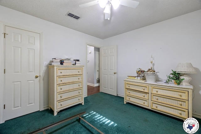 6102 Deerfield Dr, Texarkana, TX 75503 - bedroom featuring dark carpet, ceiling fan, and baseboards