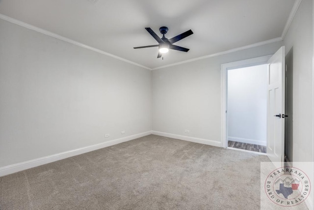 908 W Washington St, Clarksville, TX 75426 - carpeted spare room with ceiling fan and crown molding