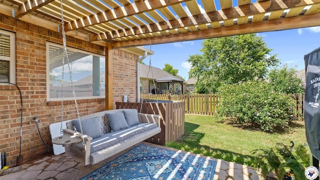 908 Arnold Ln, Texarkana, TX 75503 - view of patio / terrace with an outdoor living space and a pergola