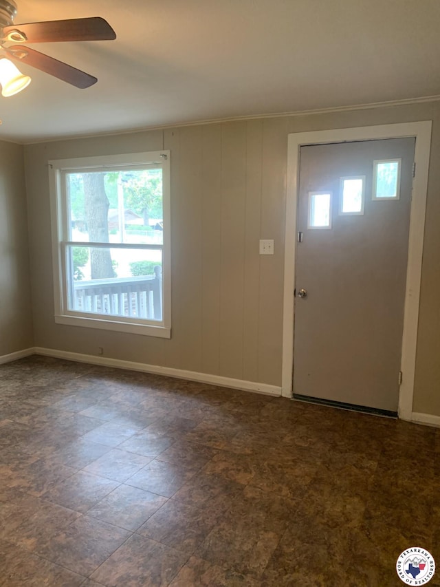 209 E 35th St, Texarkana, AR 71854 - entryway with ceiling fan and baseboards