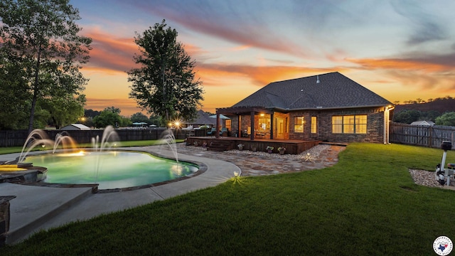 6 Stonewall Cir, Texarkana, TX 75503 - view of pool with a fenced backyard, a wooden deck, a patio, and a pool with connected hot tub
